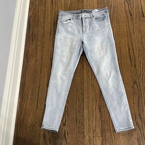 Gray Distressed Denim Simone High Rise Faded Washed Women’s Super Skinny Jeans